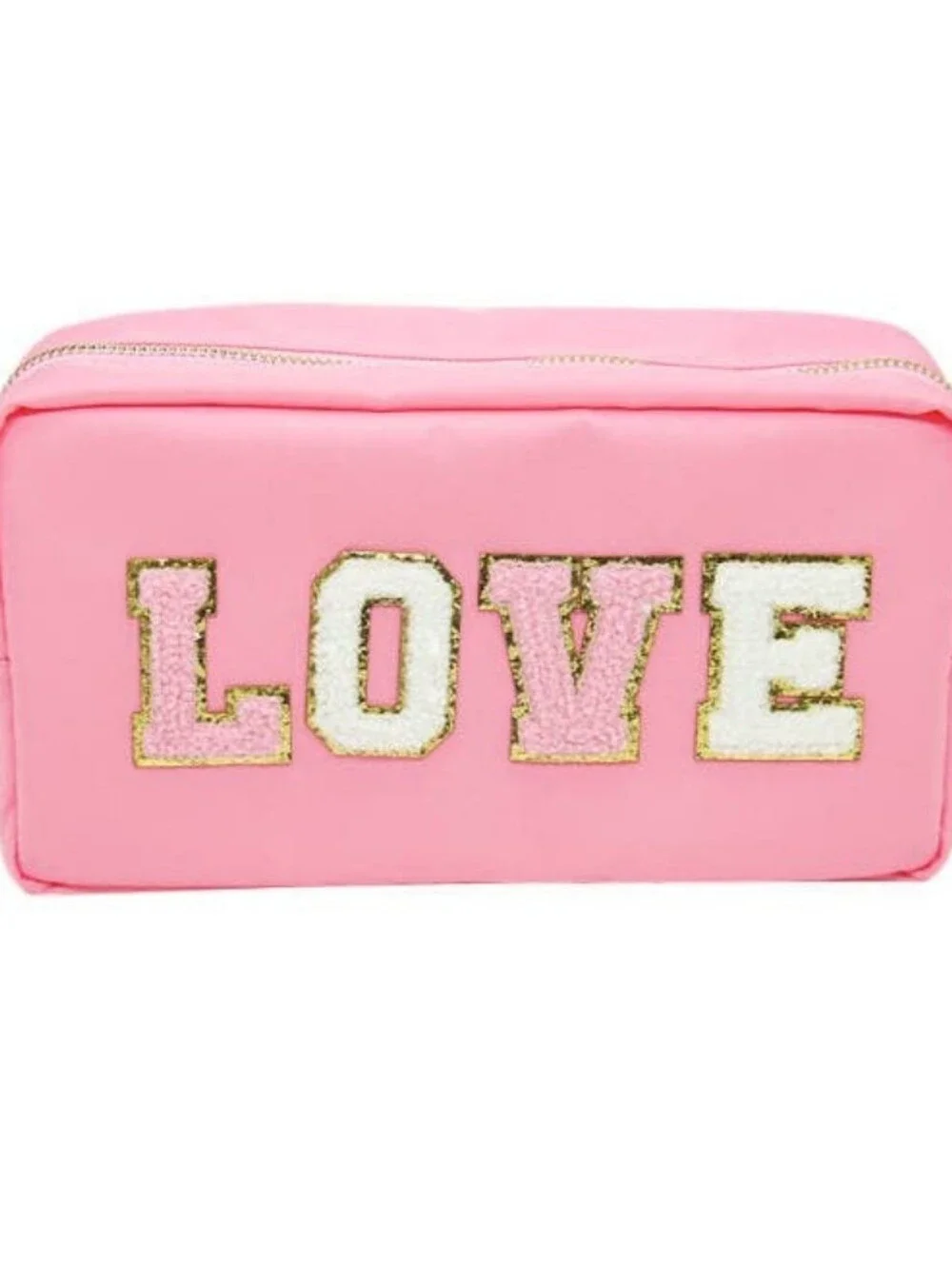 Pink LOVE Embellished Cosmetic Pouch